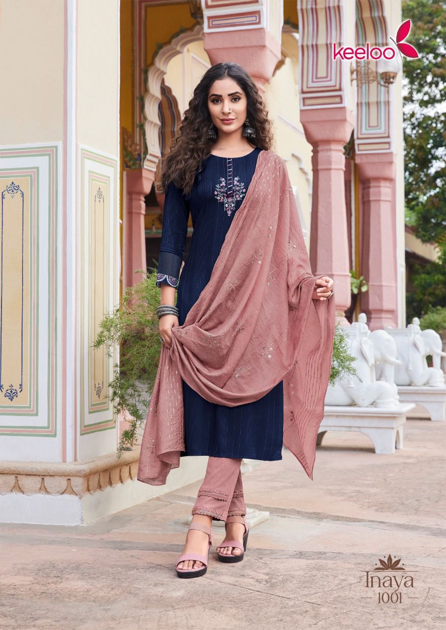 Keeloo Inaya 1 Wholesale Kurti Pant With Dupatta Collection